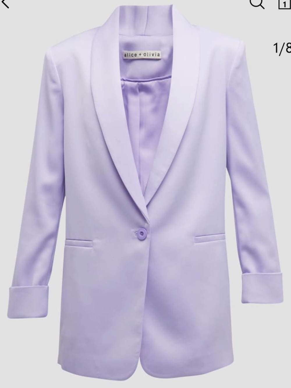 Alice + Olivia Lilac Shawl Collar Blazer
